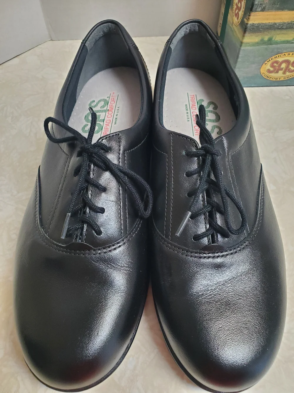 SAS Women’s Whisper Black Leather Walking Shoes